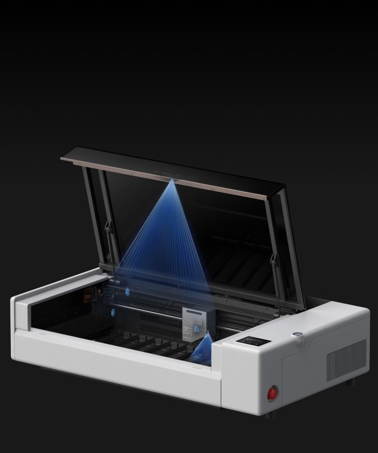 Bambu Lab R1 with the lid open