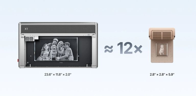 xTool’s comparison graphic for glass inner engraving on the X1