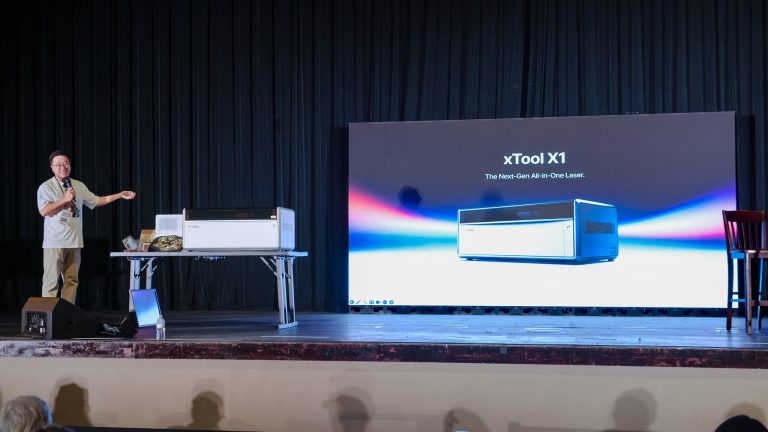 The xTool X1 unveiled on stage at xTool’s Global Tech Launch